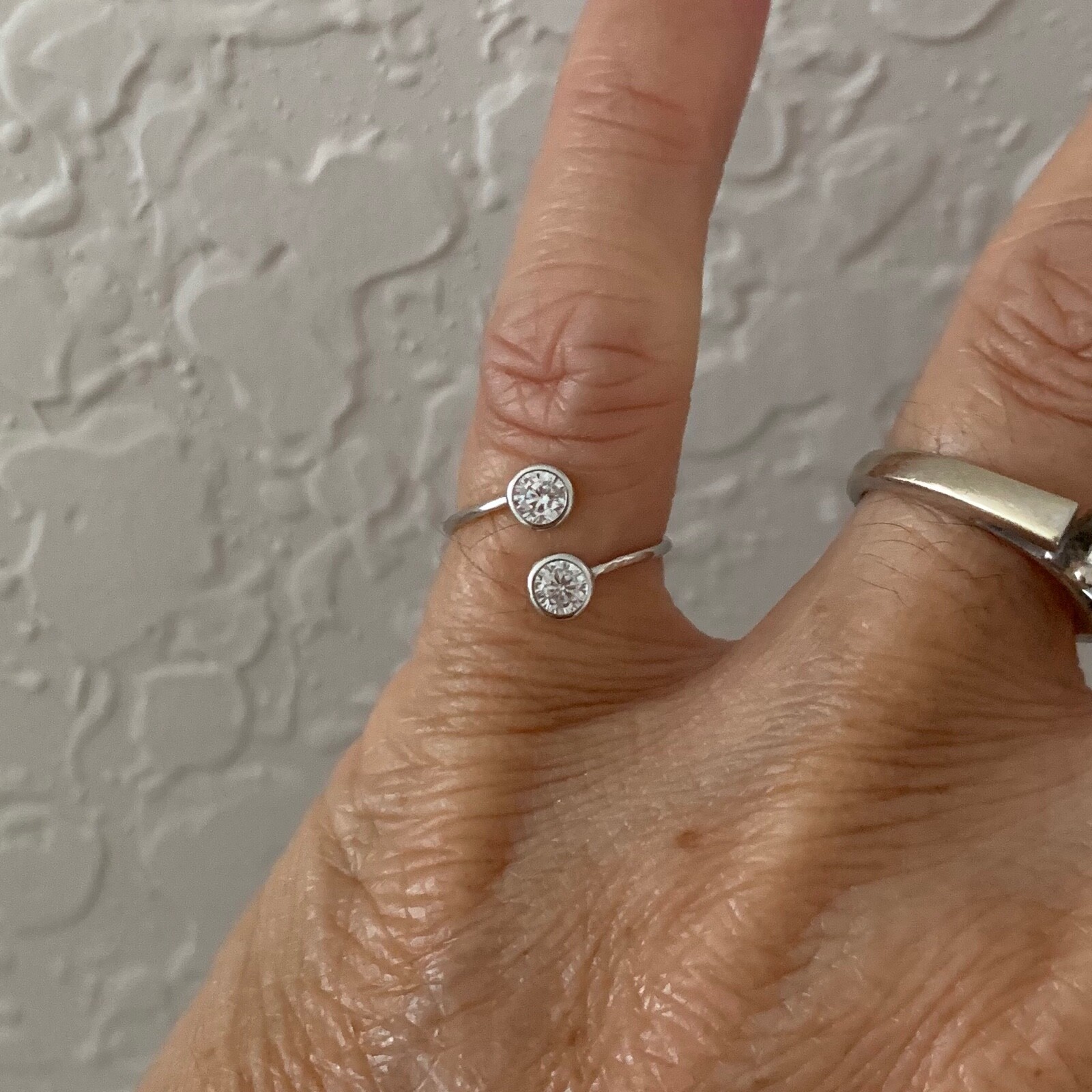 Sterling Silver Round CZ Toe Ring, Silver Ring, CZ Ring