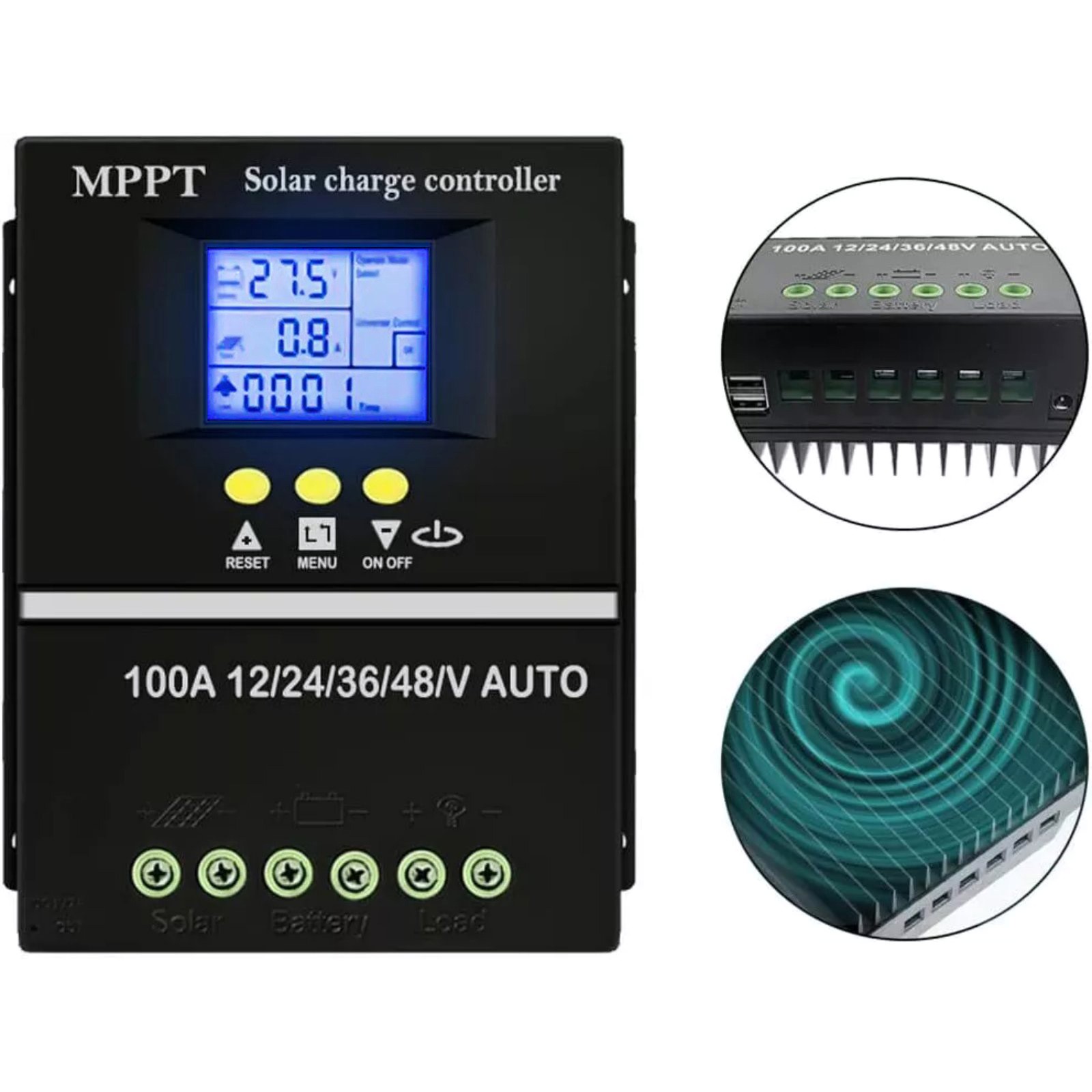 100A MPPT Solar Charge Controllers 12V 24V 36V 48V Convenient for Solar Panel