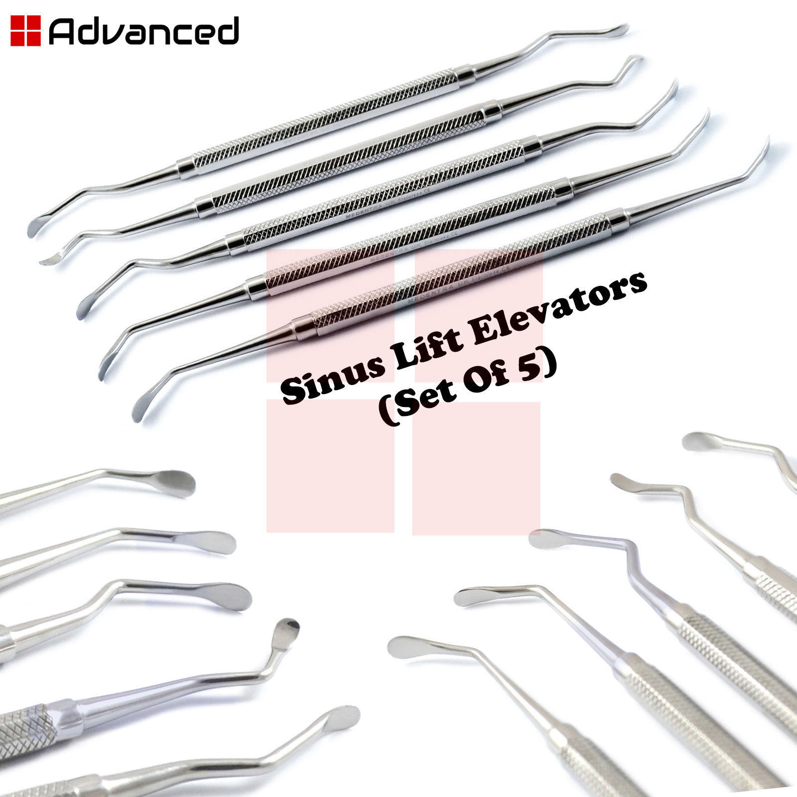 Surgical Sinus Lift Instruments Sinus Handle Elevators Implantology Curettes New