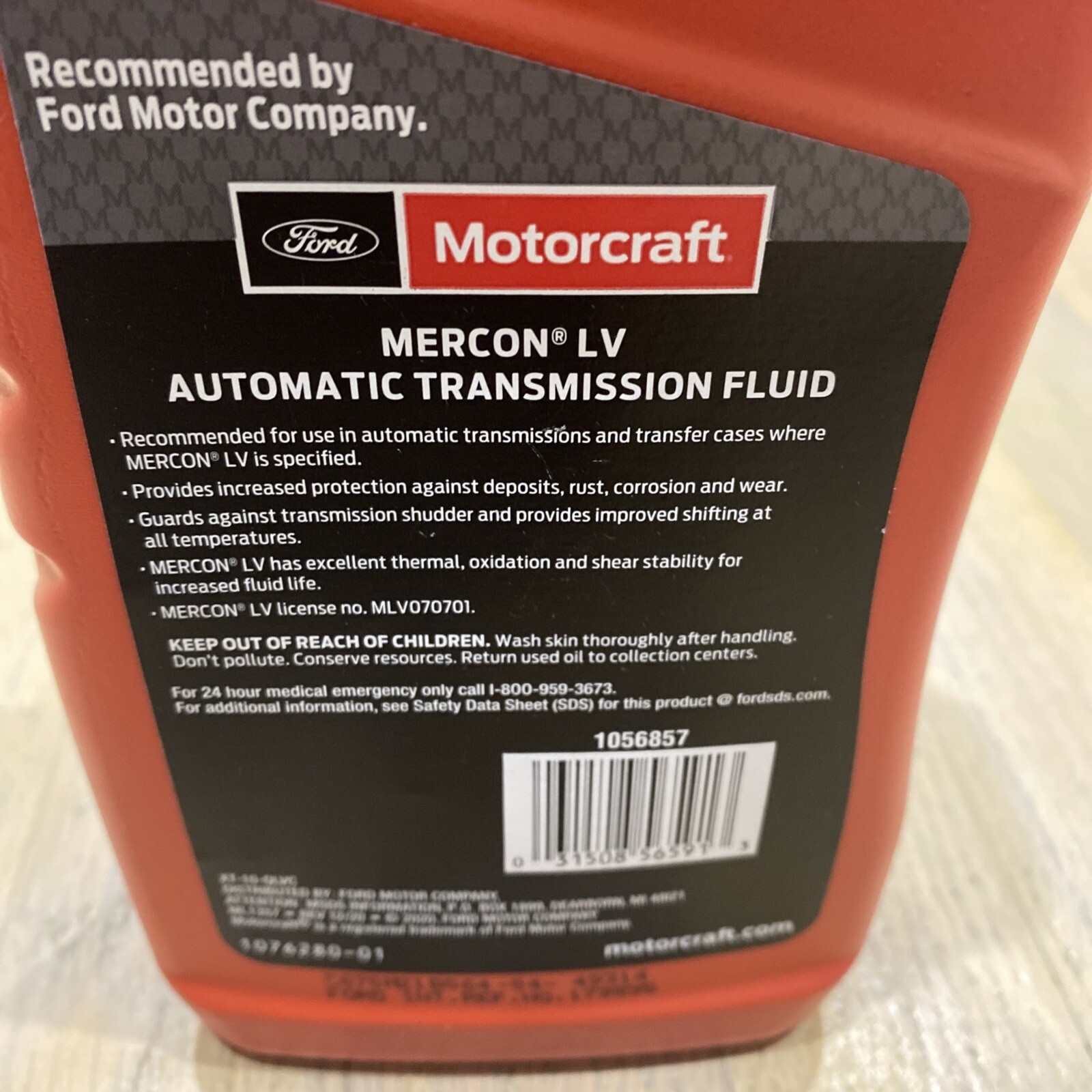 Auto Trans Fluid Mercon LV - 1 Quart MOTORCRAFT - XT-5-QMC -