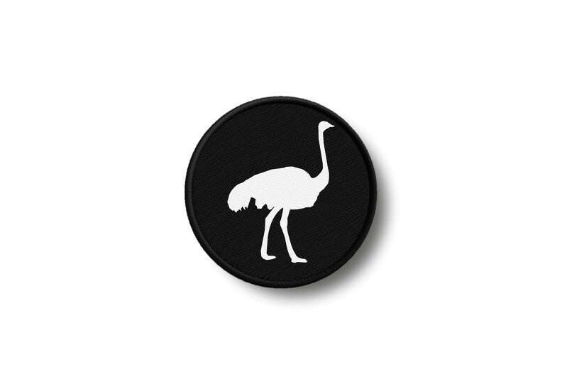 Ostrich Printed Iron-On Patch Badge