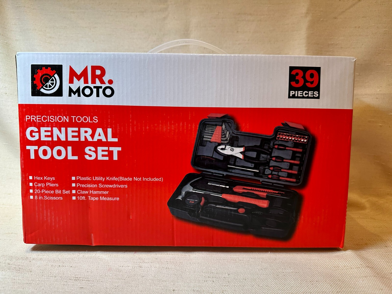 NEW! Mr. Moto 39 Piece General Tool Set Kit w/ Hard Storage Case - FREE USA SHIP