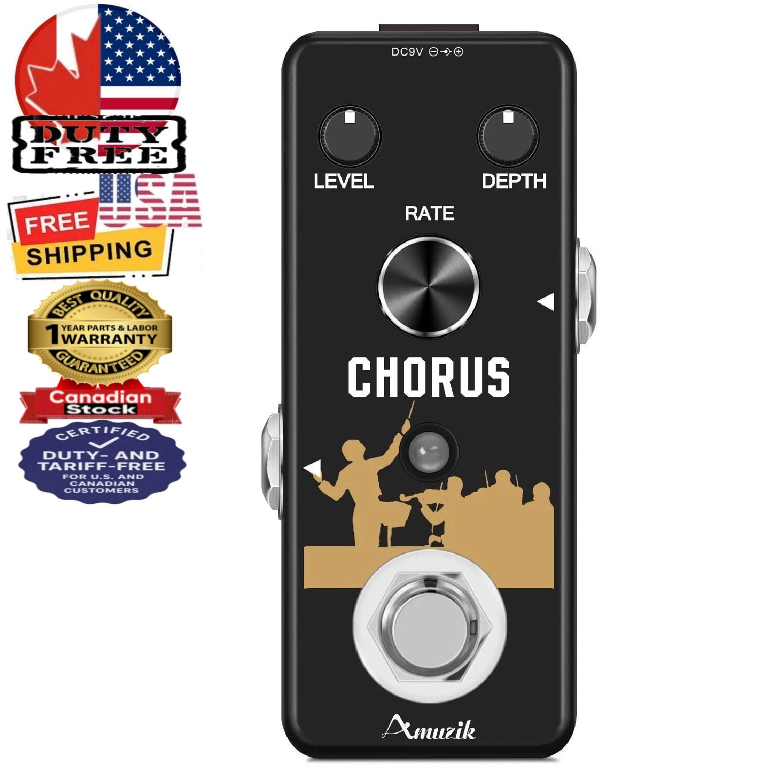 Amuzik Chorus Guitar Effect Pedal Analog Chorus BBD Circuit