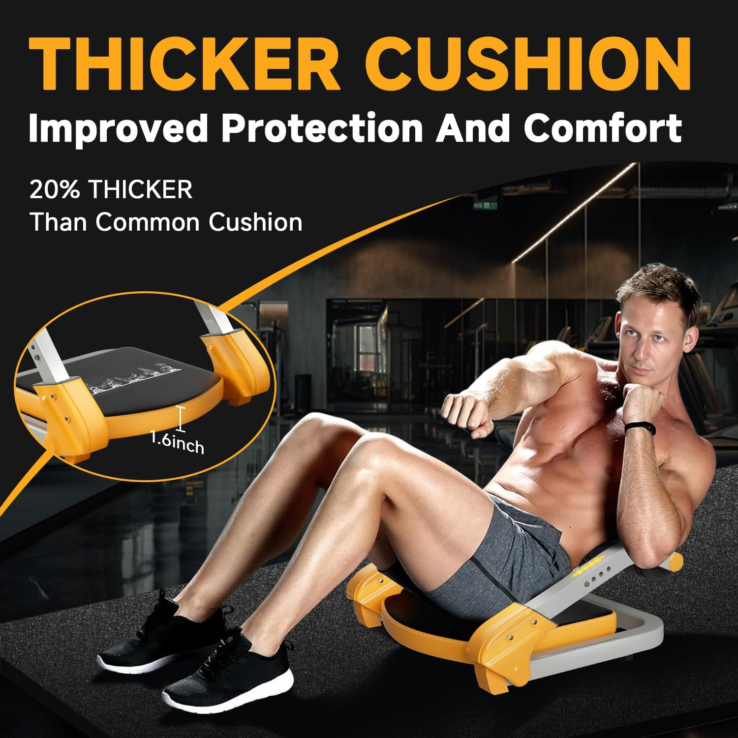 Ab Trainer/Crunch Machine, Ab Workout Equipment, 4 Adjustable Resistance, Ab Mac