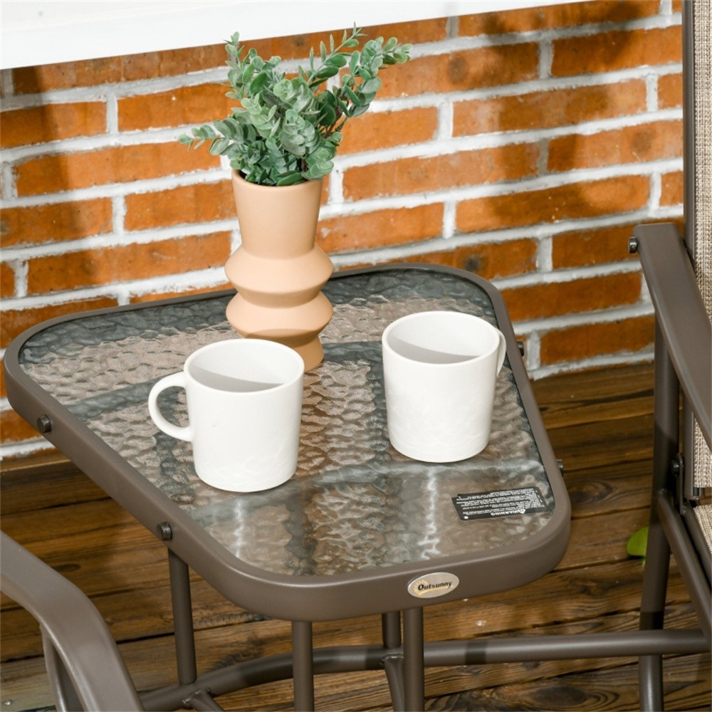 Tavern Table and Chair Double Patio Glider with Tea Table