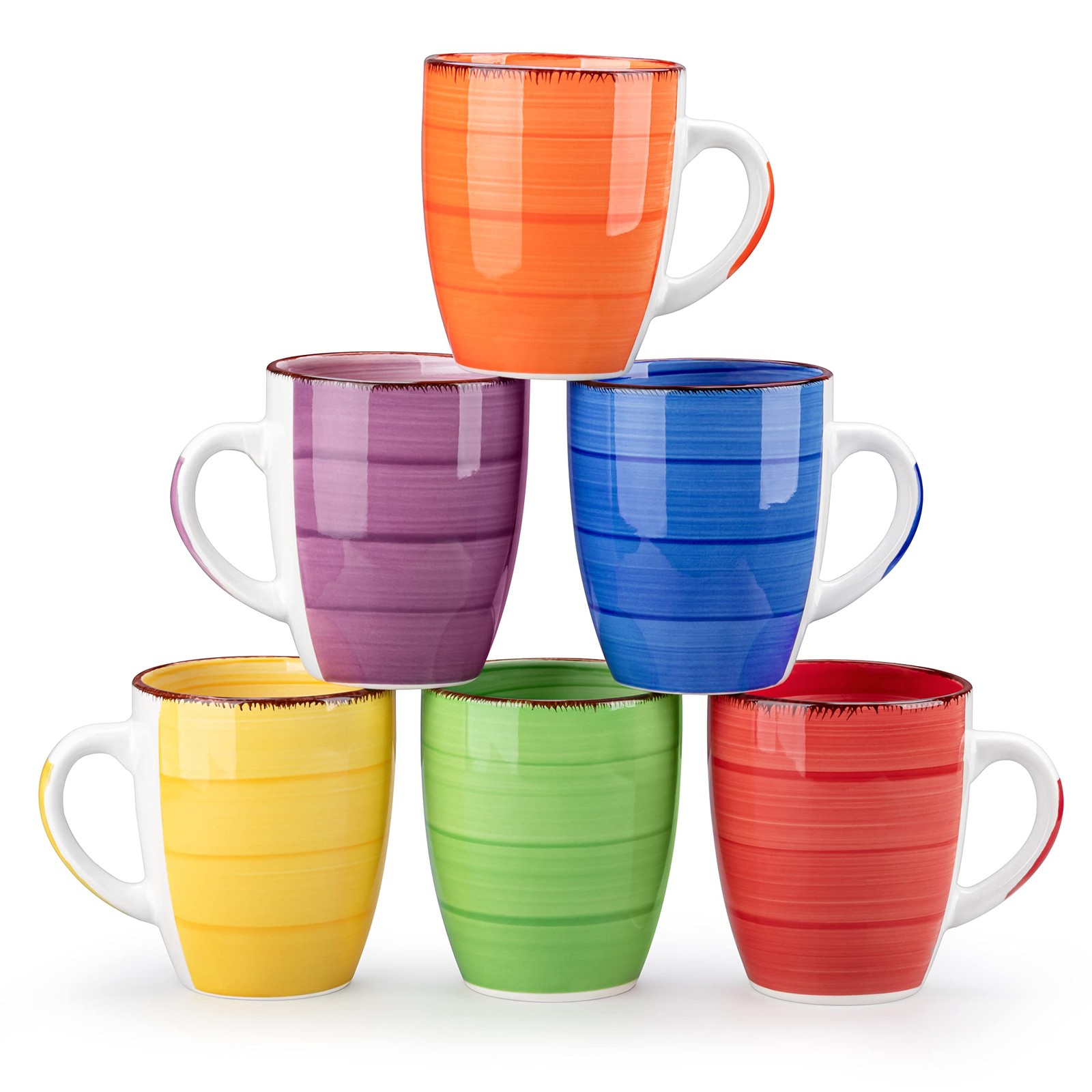 vancasso Bonita 12 Oz Coffee Mugs Set of 6, Ceramic Coffee Cups for Cappuccin...