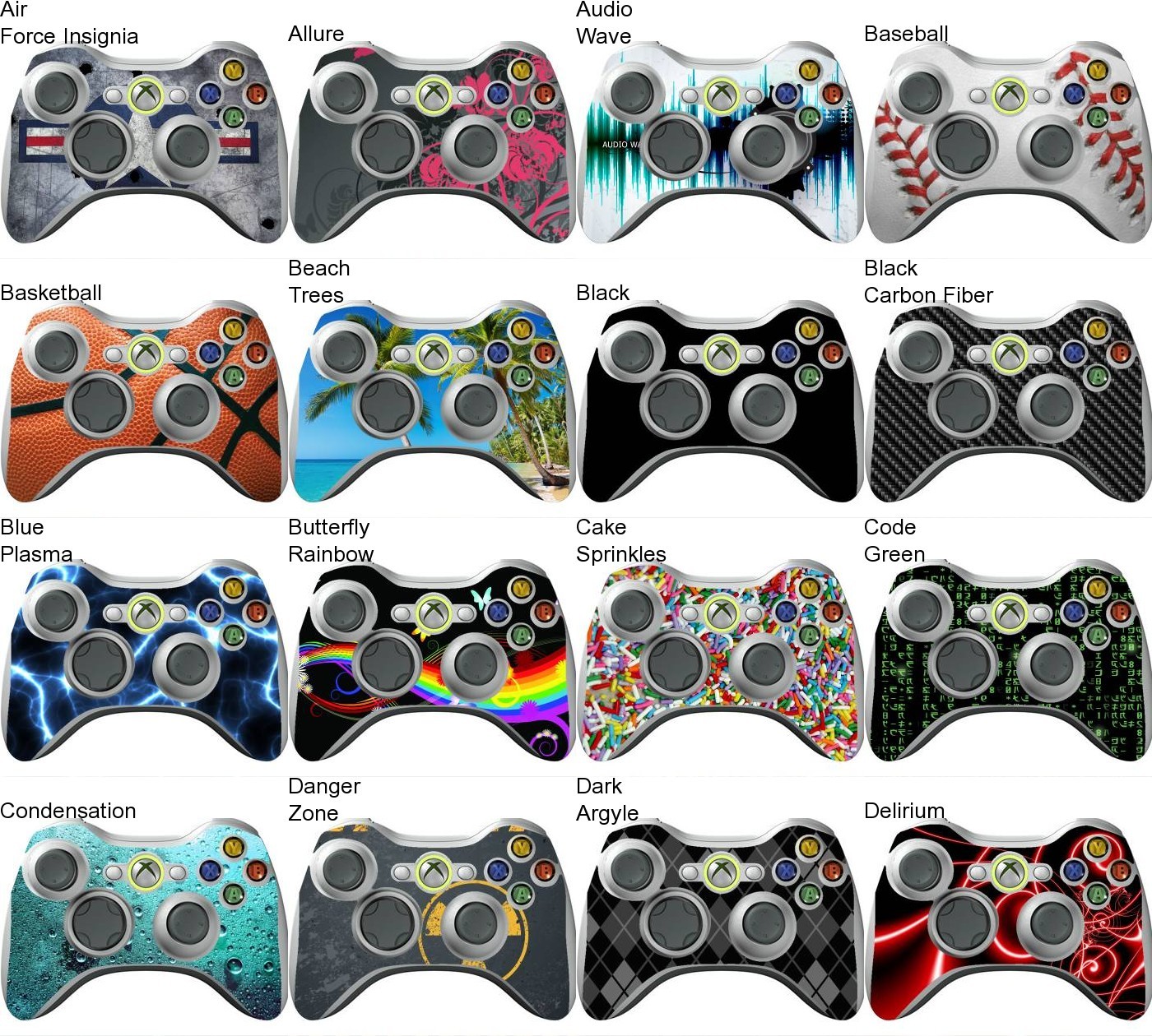 Choose Any 1 Vinyl Decal/Skin for Xbox 360 Controller - Buy 1 Get 1 Free!