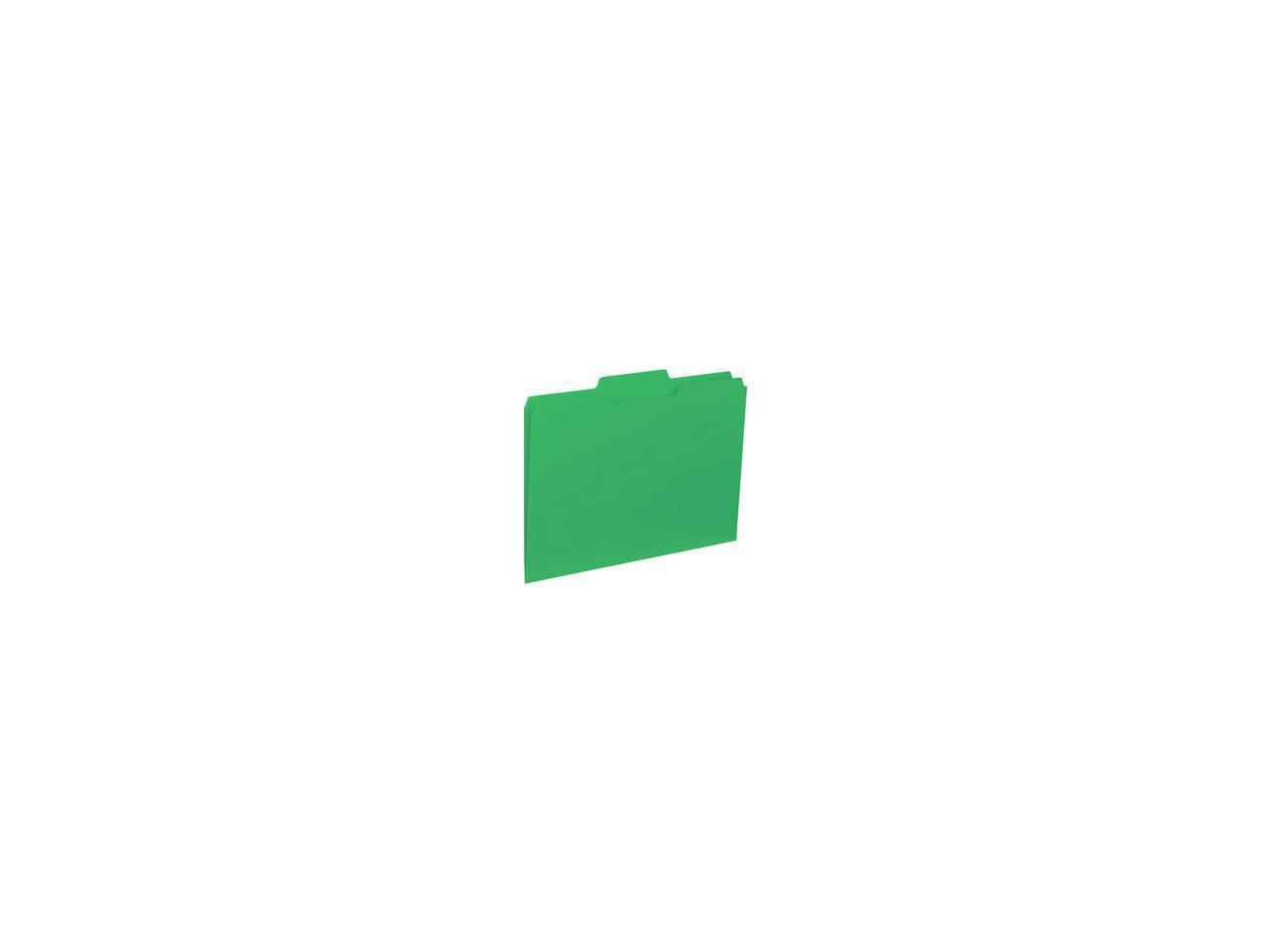 Business Source File Folder Interior Ltr 1/3" Cut 100/BX Green 43563