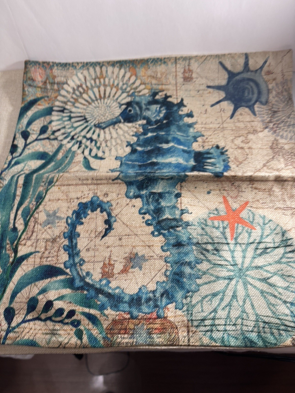 Ocean Theme Decorative Throw Pillow Cover 18X18 Set of 2 octopus seahorse