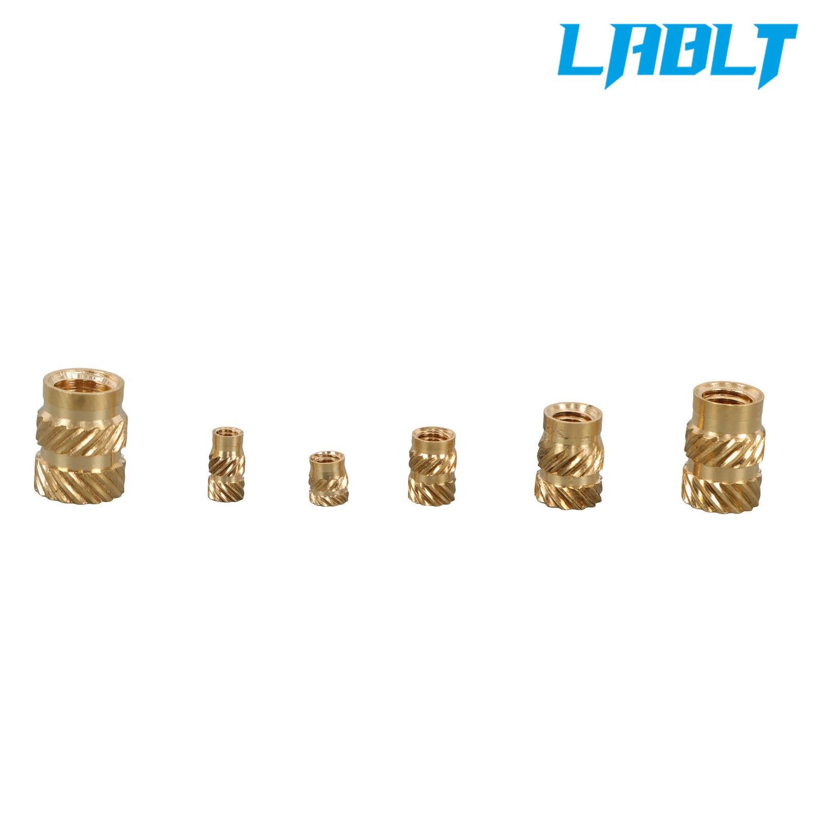 LABLT M2/M2.5/M3/M4/M5/M6 threaded inserts assortment kit Brass Total 350Pcs