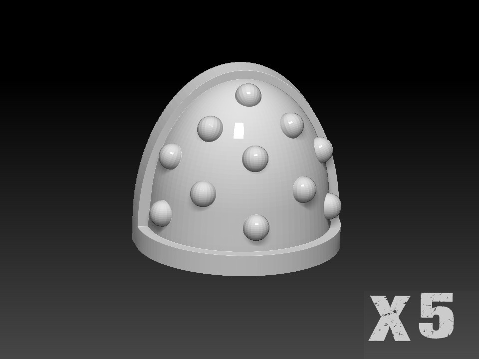 Shoulder Pads Heavy Stud Rim (x5) - compatible w 40k space marine horus heresy