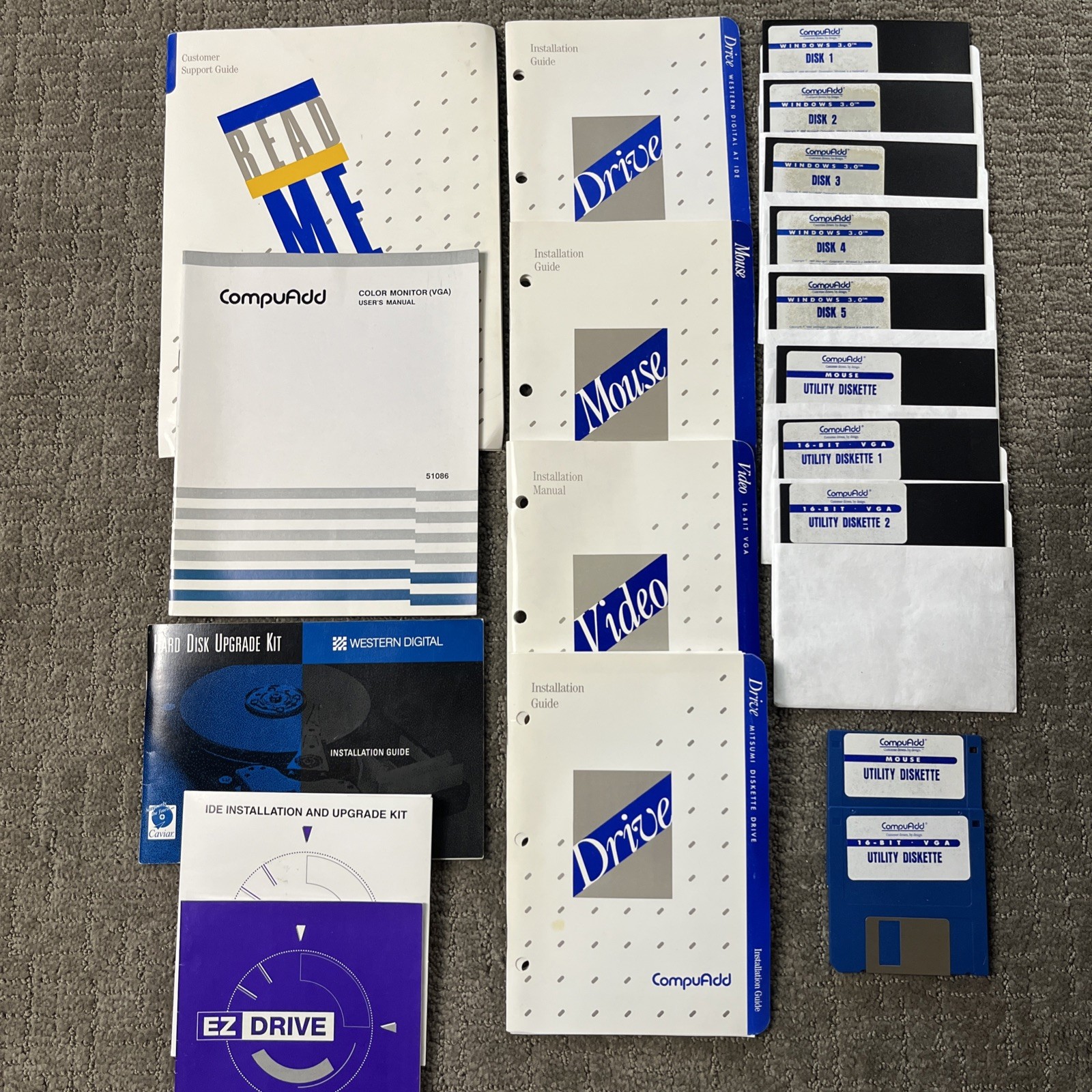 CompuAdd System Manuals Video & Mouse Windows 3.0 IDE Upgrade Kit 1993