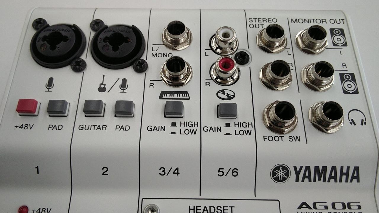 Yamaha AG06 Compact Analog Mixer USB Audio Interface 6-Channel New
