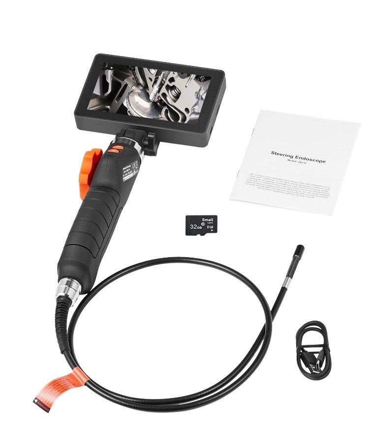 VEVOR Two-Way Articulating Borescope with Light, Inspection Camera with 0.25"
