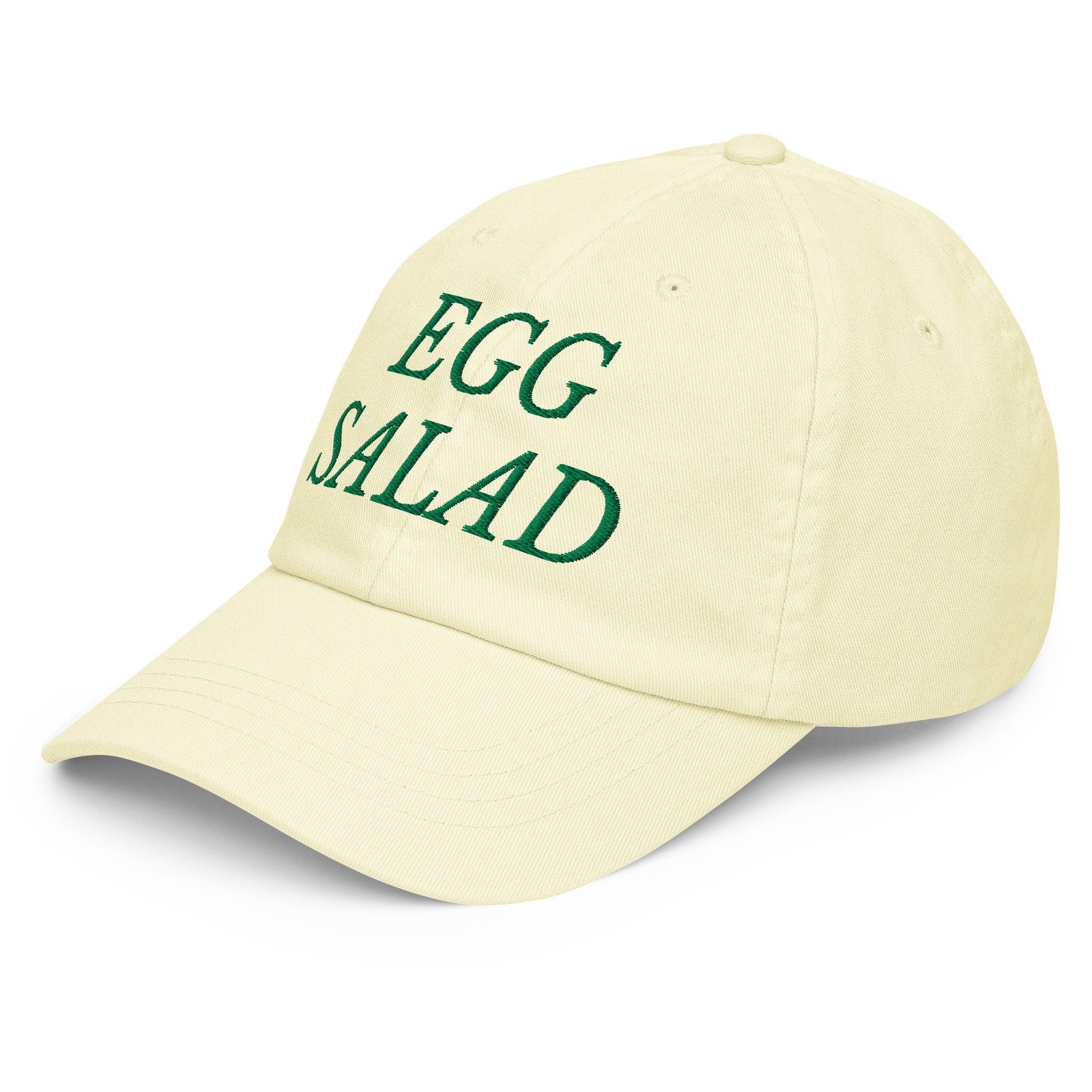 Egg Salad Hat Masters Golf Humor Yellow Pastel baseball hat