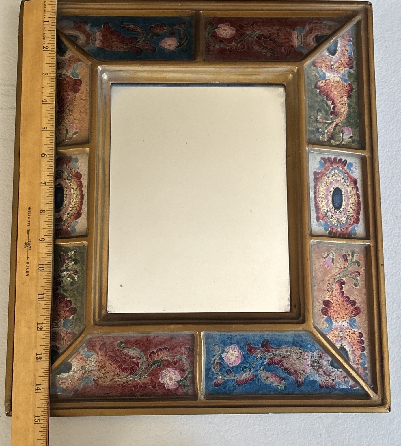 Peruvian hand painted mirror frame(R)