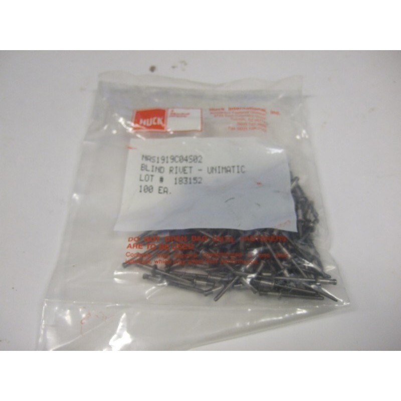 NAS-1919C04S02 100 pcs   Blind Rivet  Mfg: Huck  Condition: New Surplus