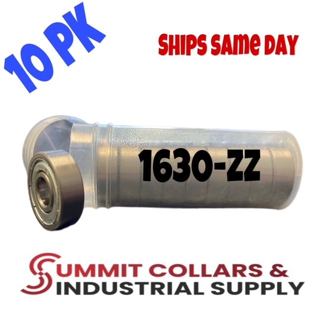 1630-ZZ Shielded Radial Ball Bearing 3/4 ID X 1-5/8 OD X 1/2 Wide (10PK)