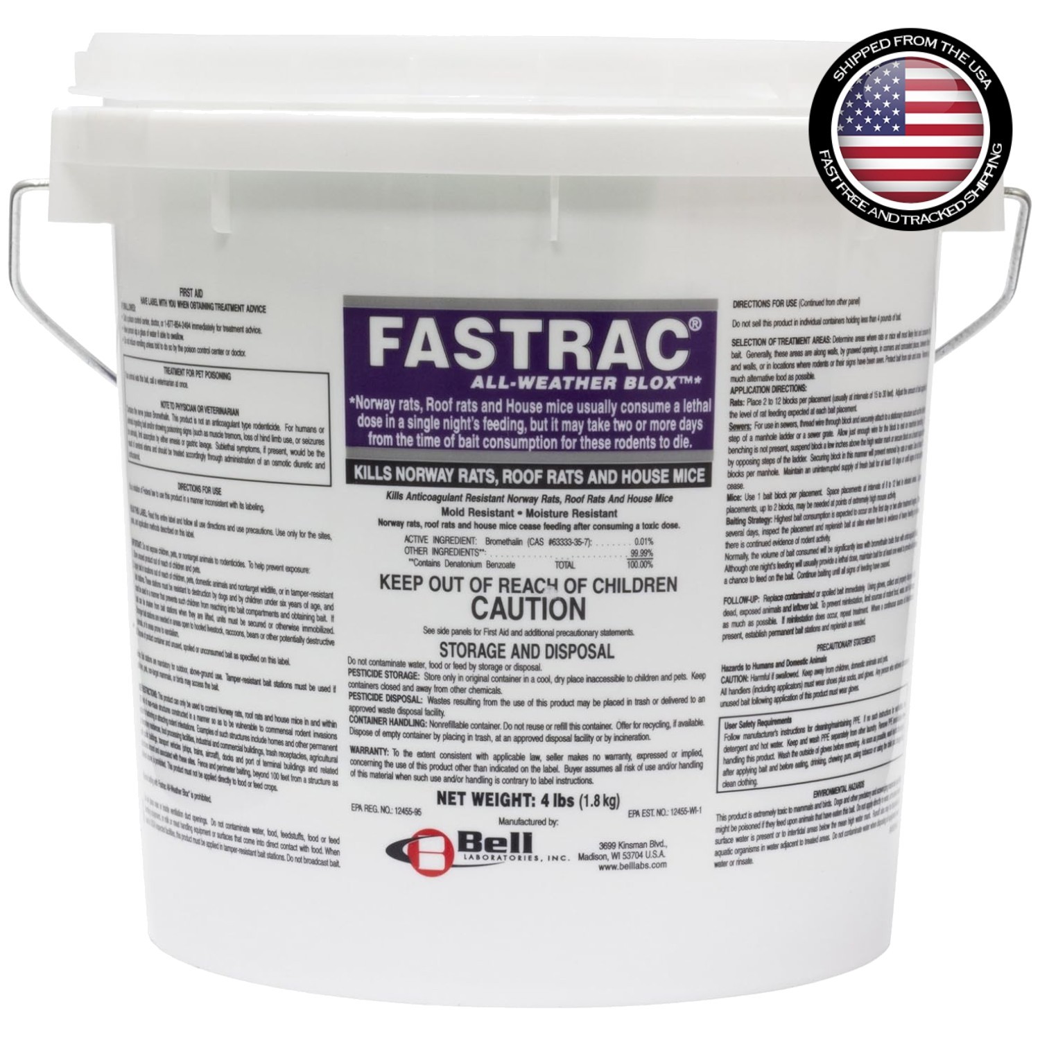 Fasttrac Blox 4lb Rodenticide - Single Feed Blocks for Safe Pest Control