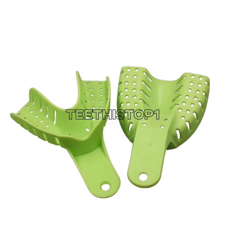 10 Pcs Autoclavable Dental Plastic Impression Trays Central Denture Disposable