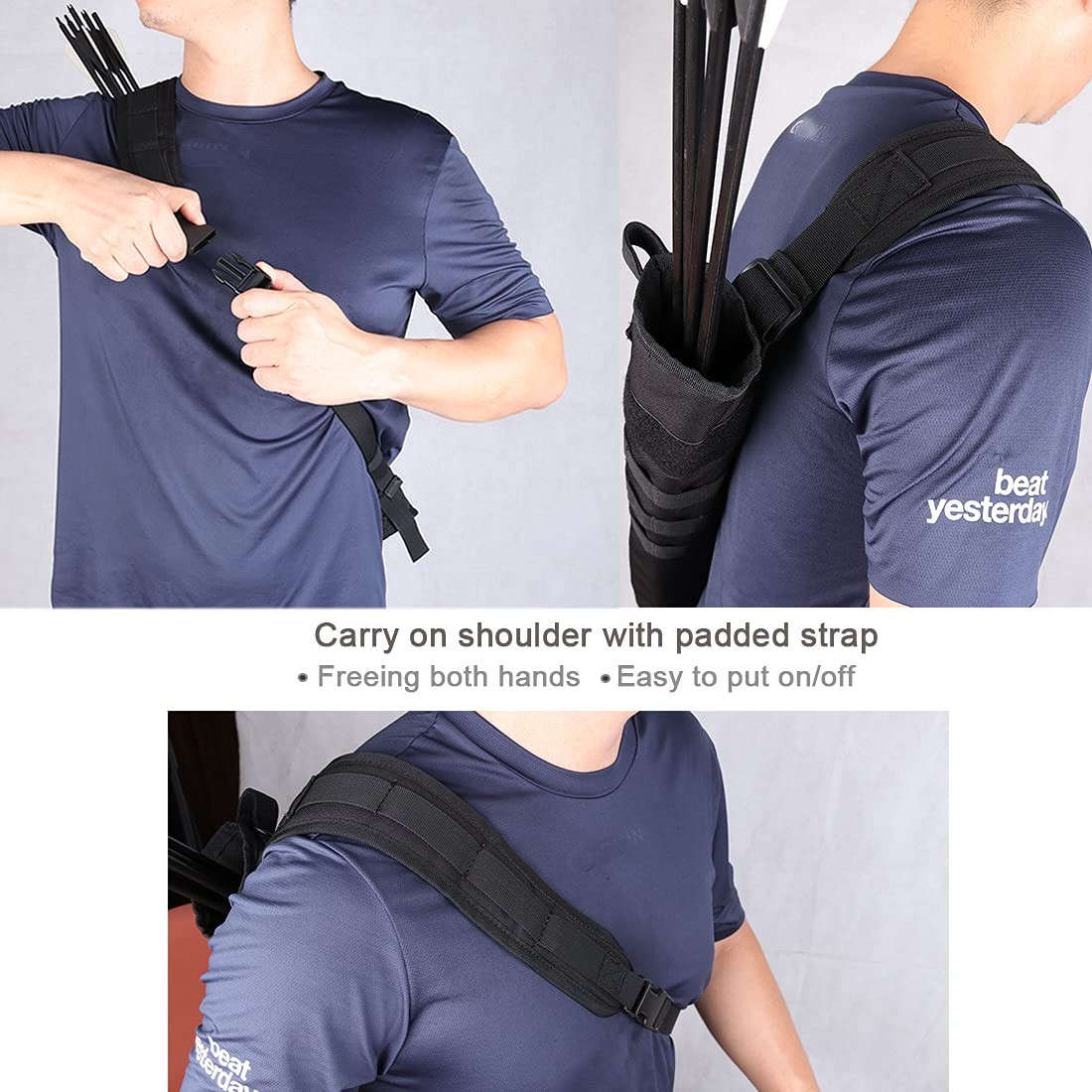 Archery Lightweight Back Arrow Quiver Dual Use Foldable Compact Hip Arrows Bag