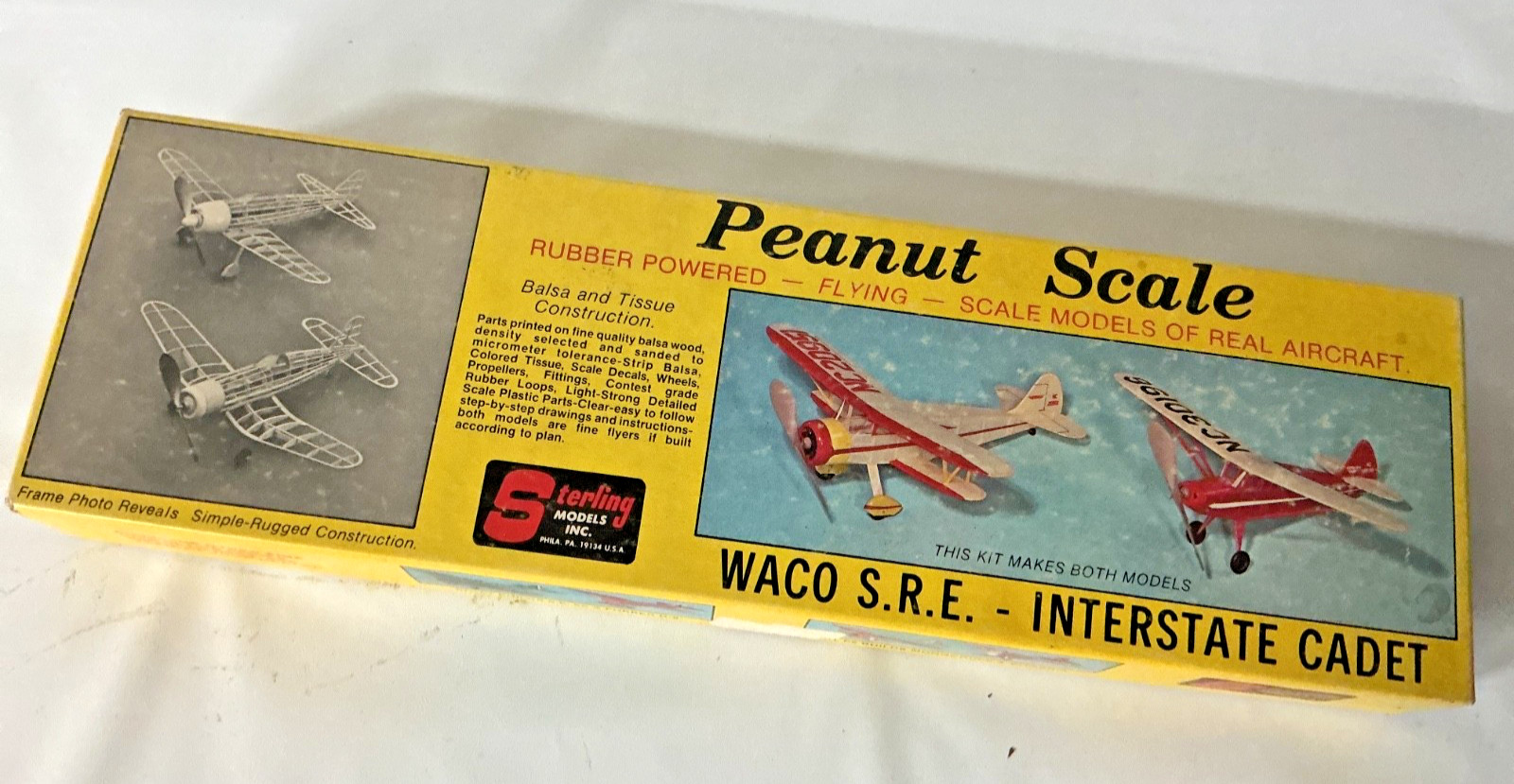 Sterling - WACO SRE / Interstate Cadet - Peanut Scale Airplane Kit - Vintage *