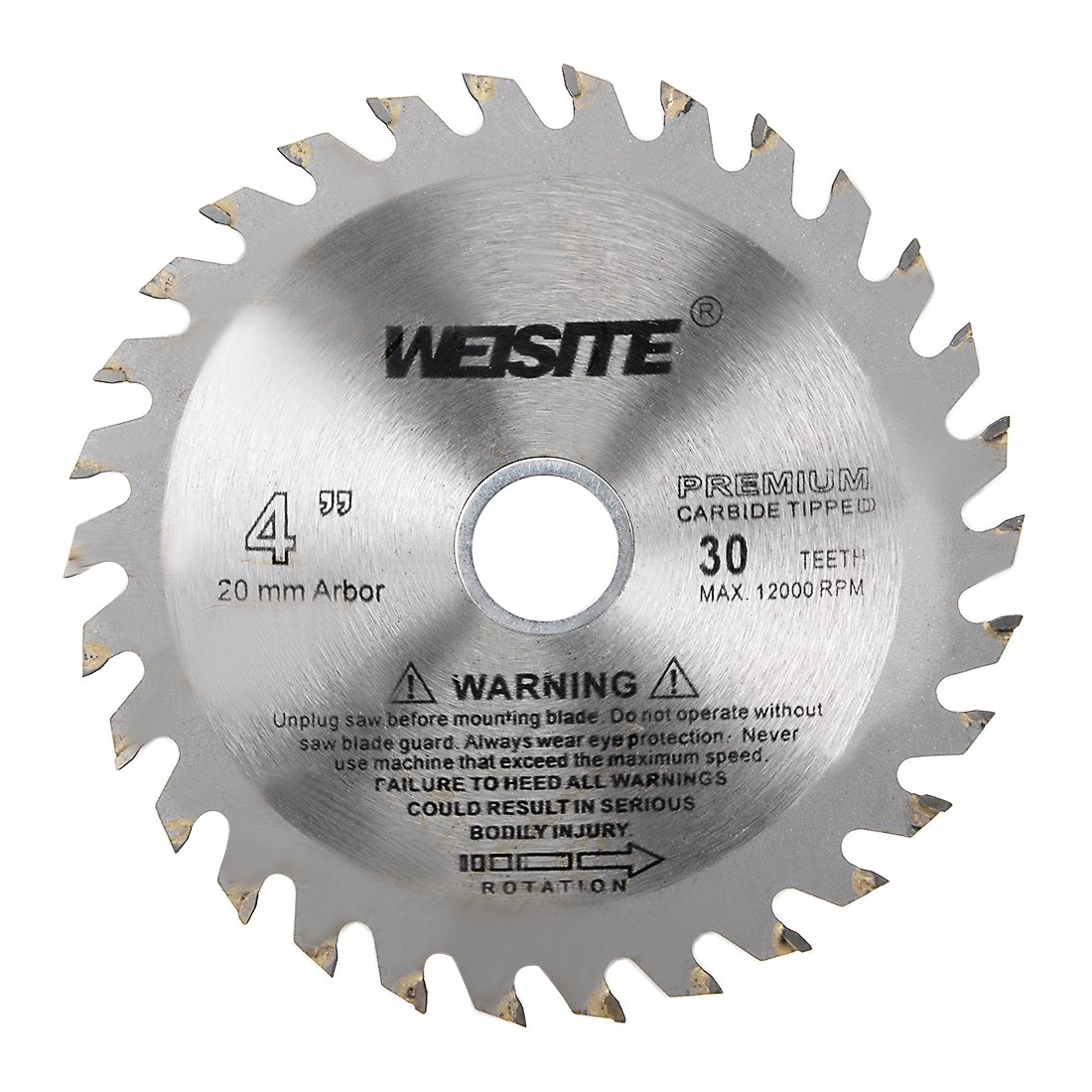 4" Circular Saw Blade 30T 5/8" Arbor Carbide Tipped Slitting Saw for Woodworking