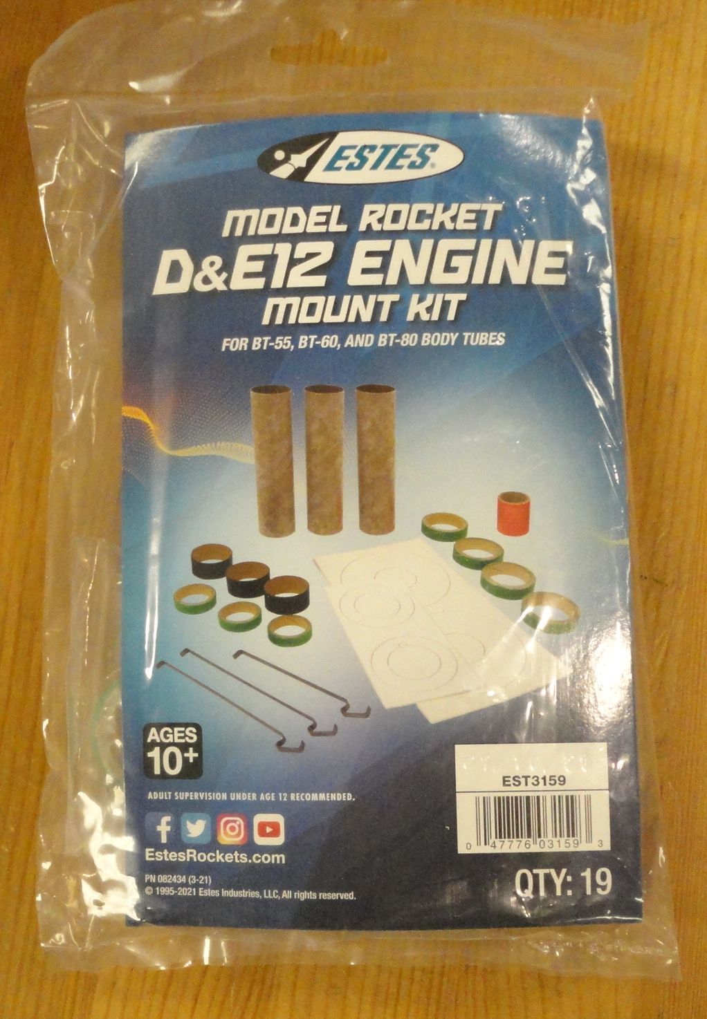 Estes Model Rocket D & E Engine Mount Kit EST3159