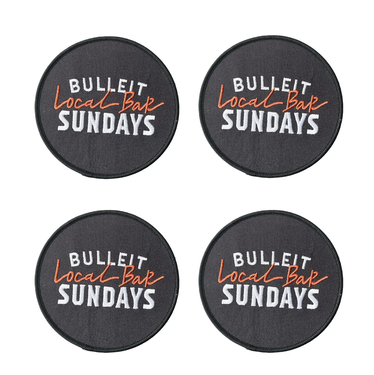 Lot Of 4 Bulleit Bourbon Whiskey Local Bar Sundays Adhesive Patches Brand New