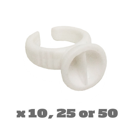 Disposable Permanent Make Up Pigment Rings Eyelash Extension Glue with 2 Wells