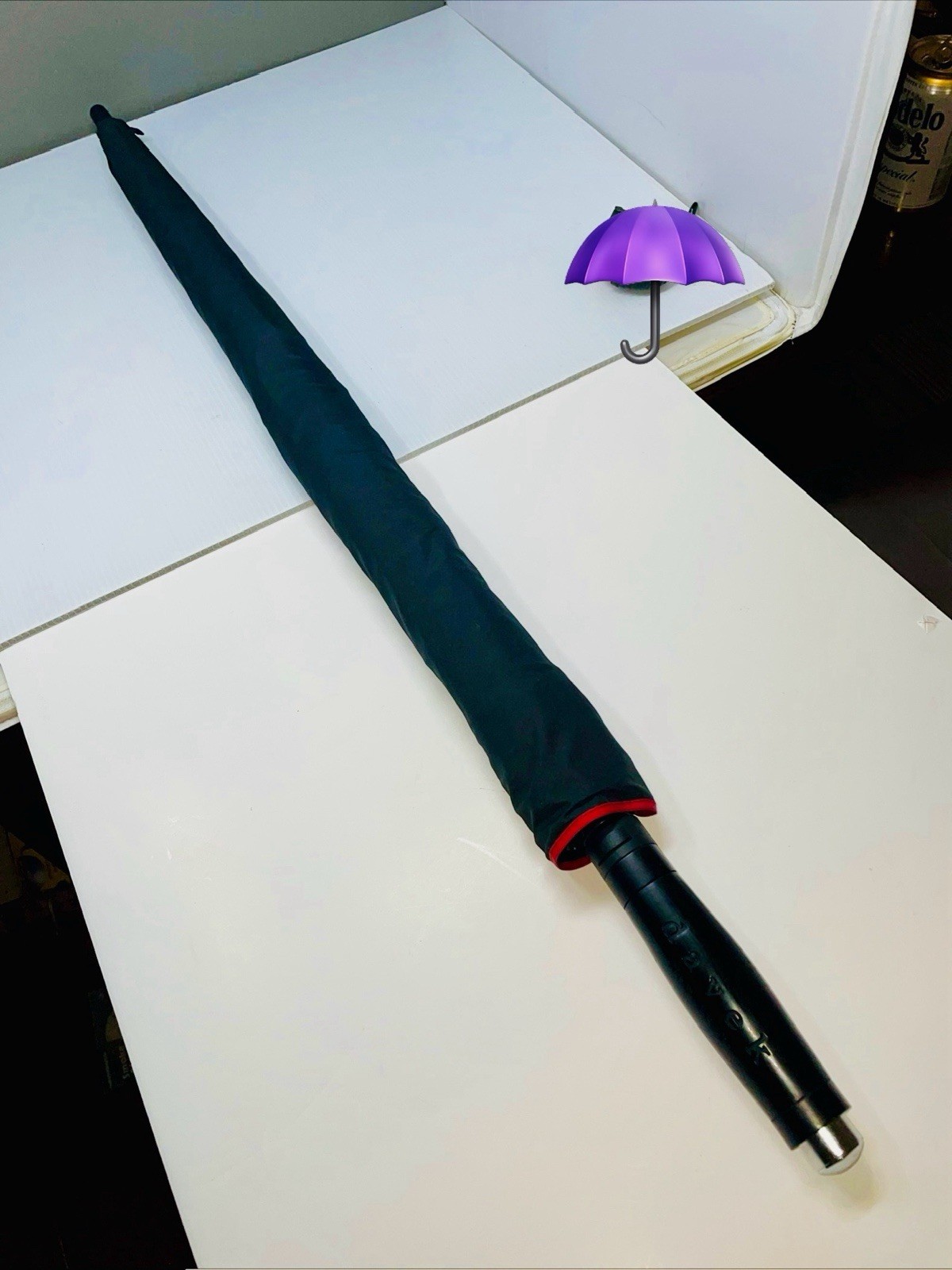 Davek New York Black  & Red Long XL Golf Umbrella