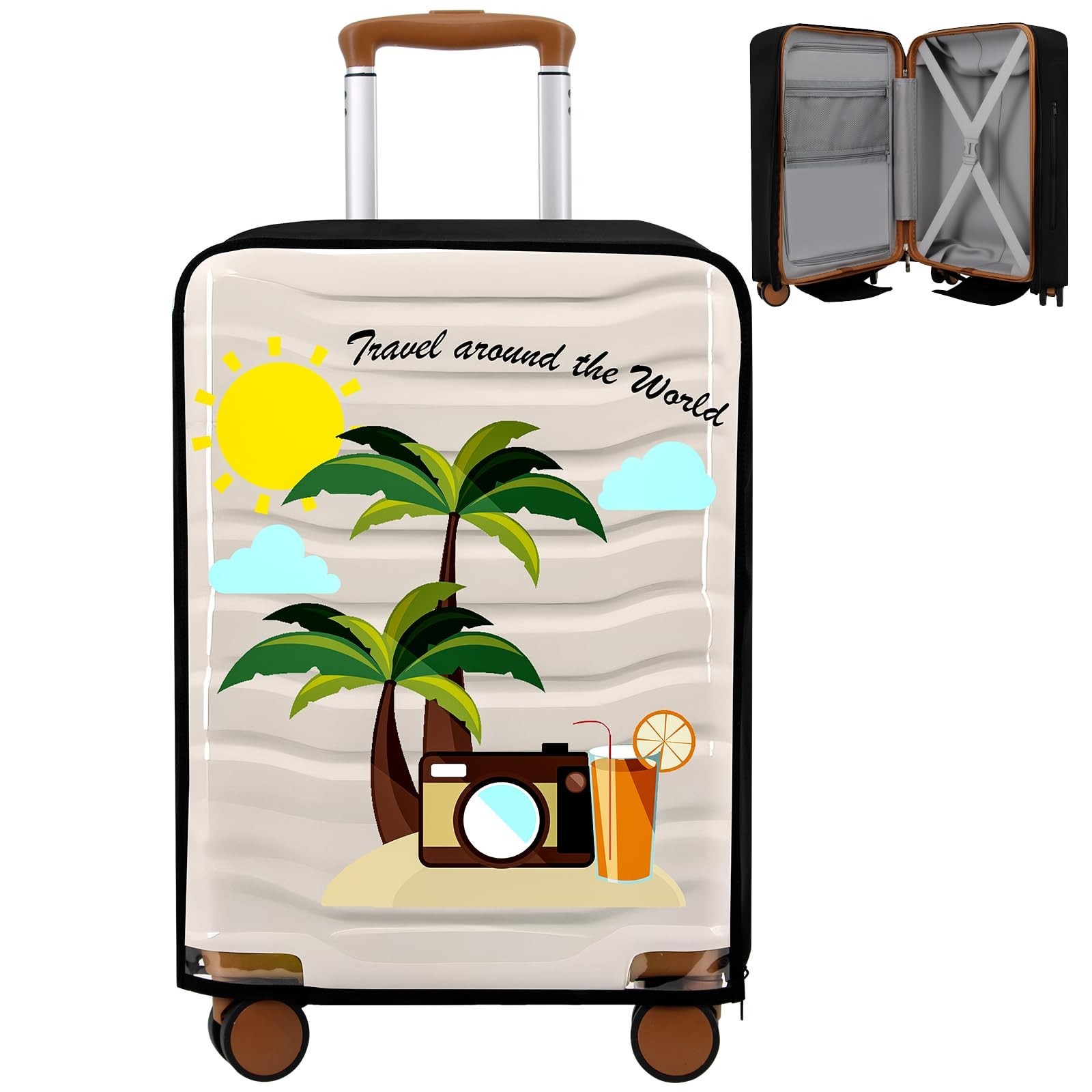 24'' Thicken Clear Luggage Cover Protectors(0.5mm), PVC Luggage Covers for Su...