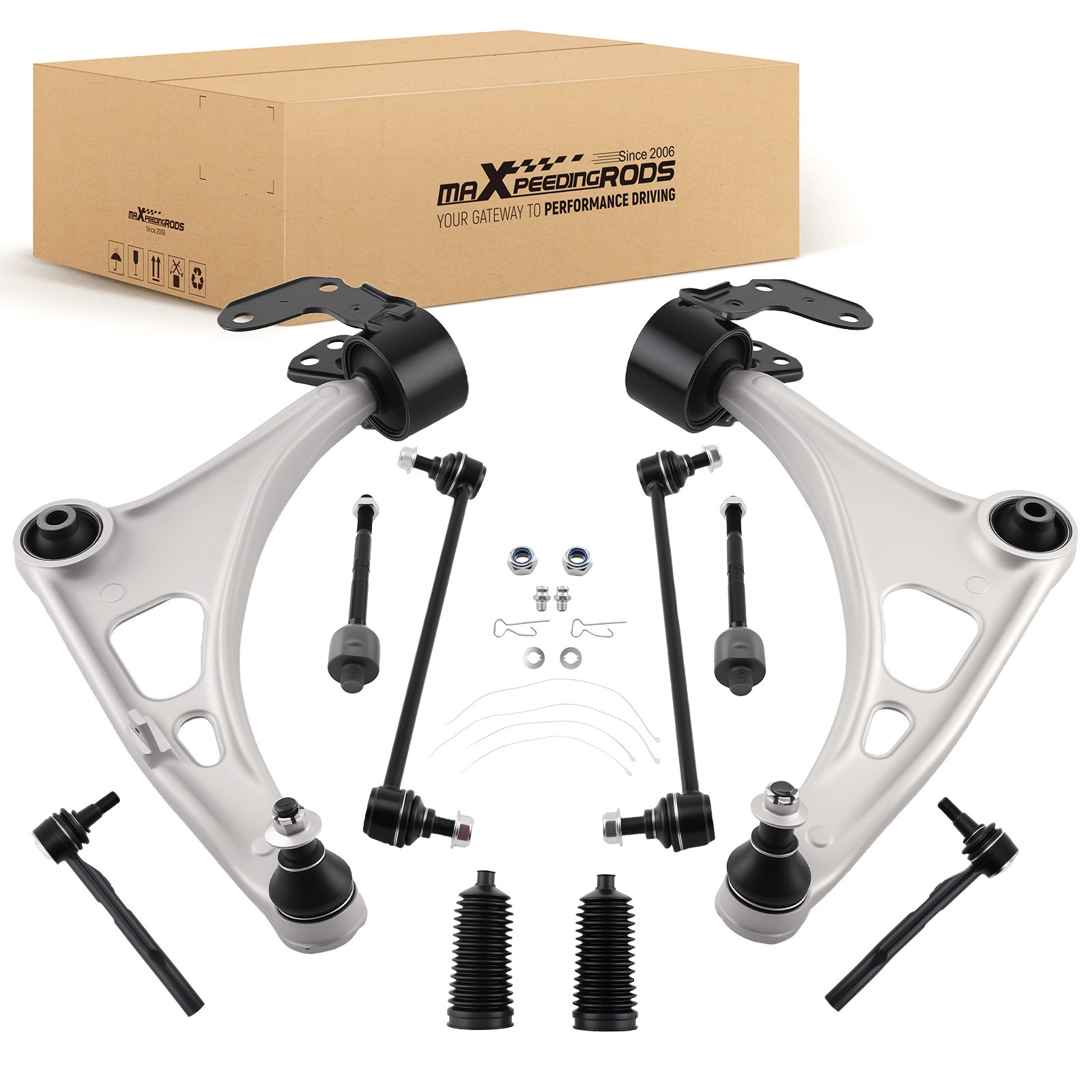 Front Lower Control Arms Sway Bar Tie Rods For 2014-2020 2021 Acura MDX Pilot