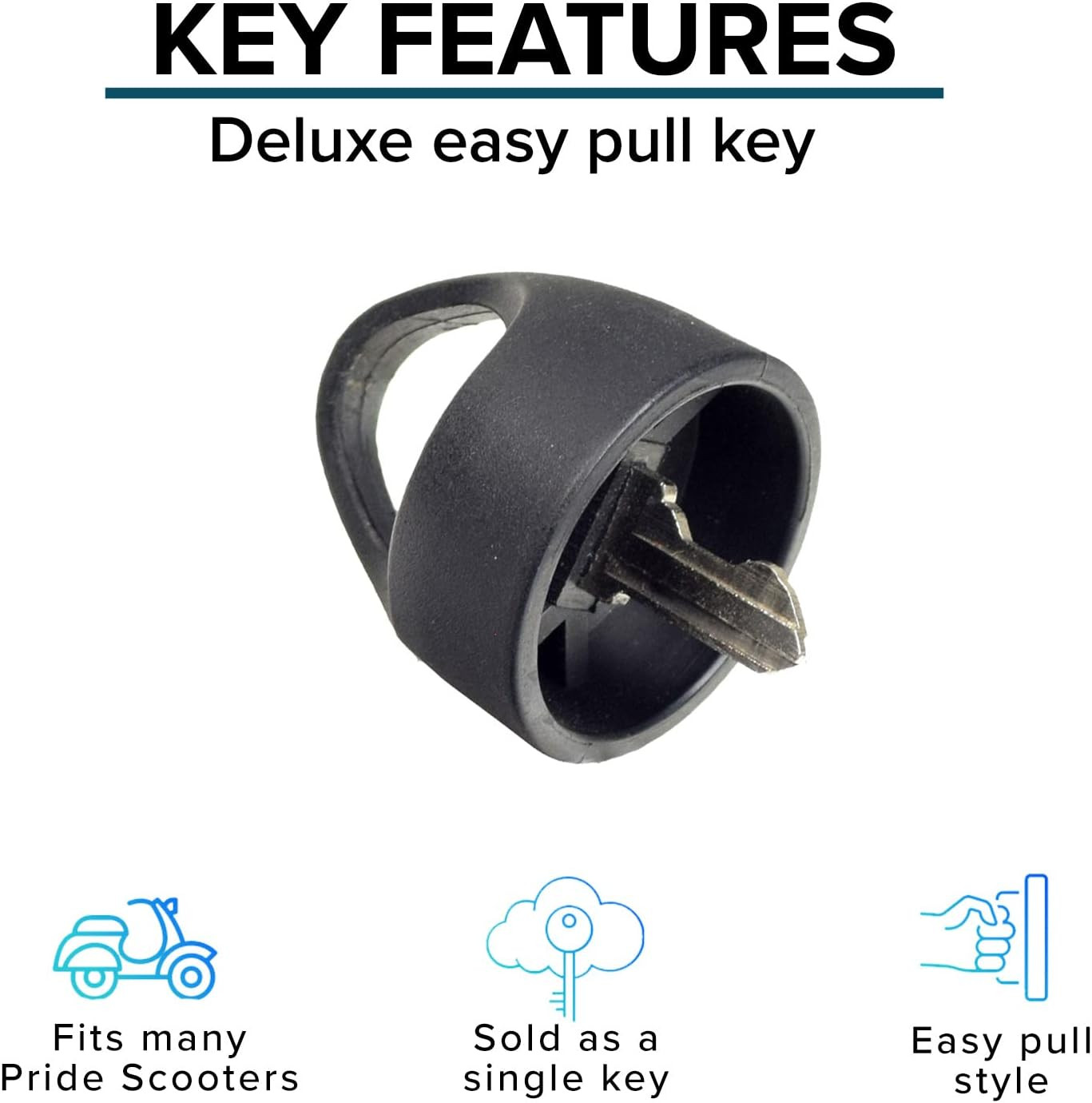 Deluxe Easy Pull Key for Pride and Go-Go Scooter - Replacement for Mobility Scoo