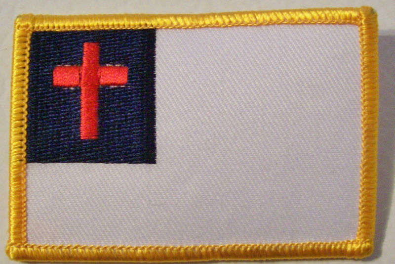 CHRISTIAN FLAG PATCH,   VERY NICE! - NEW CROSS VEST PATCH