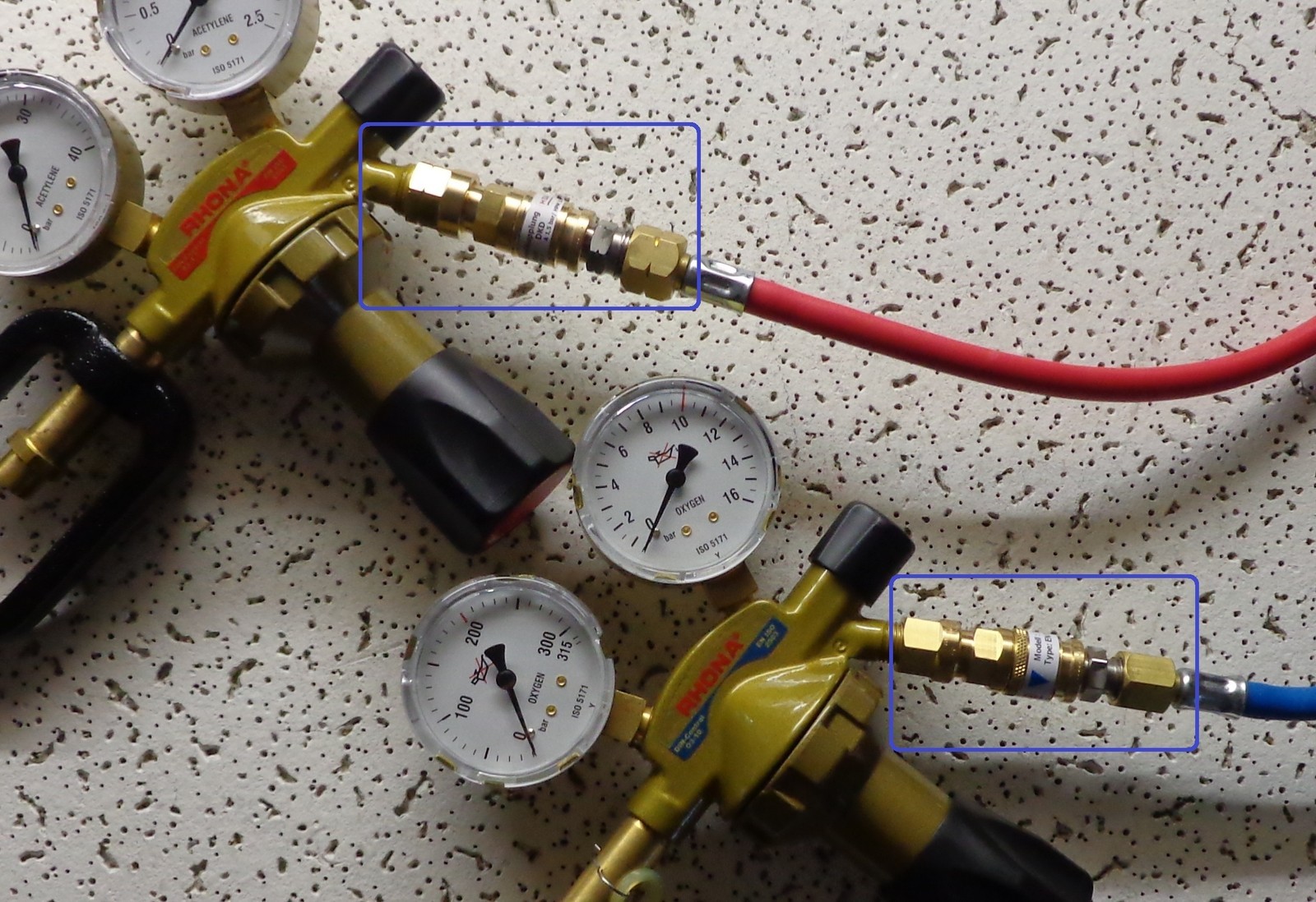 Hose coupling oxy-fuel quick-release coupling pressure reducer hose