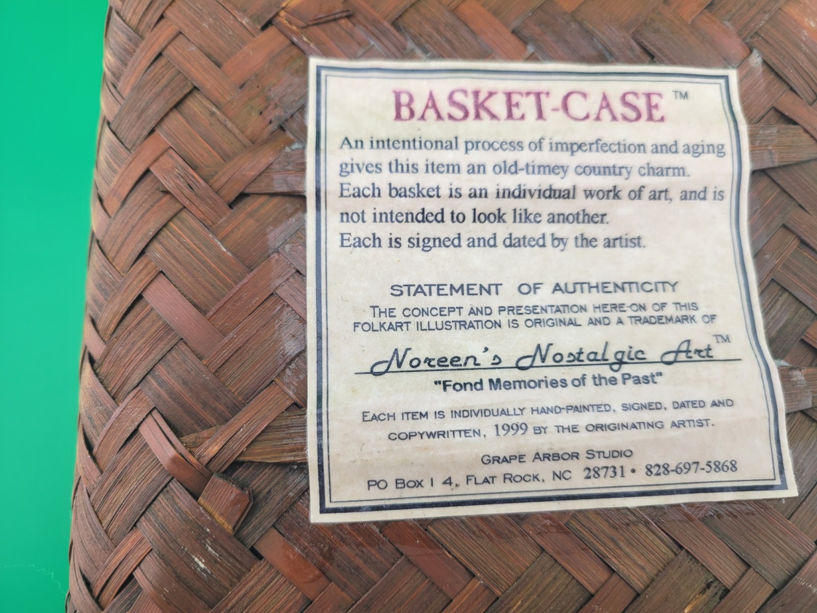 Noreen's Nostalgia Arts Apple "Basket Case" Baskets Signed Rustic Cottagecore