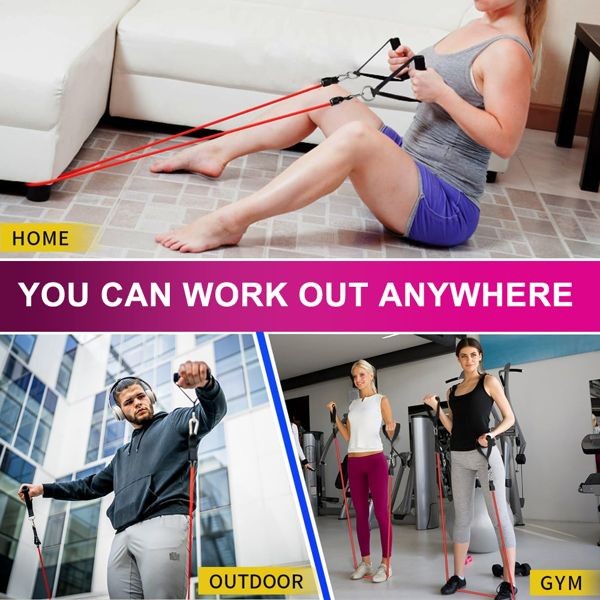 5 PC Resistance Bands Set - Workout Exercise Fitness Bands - NEW
