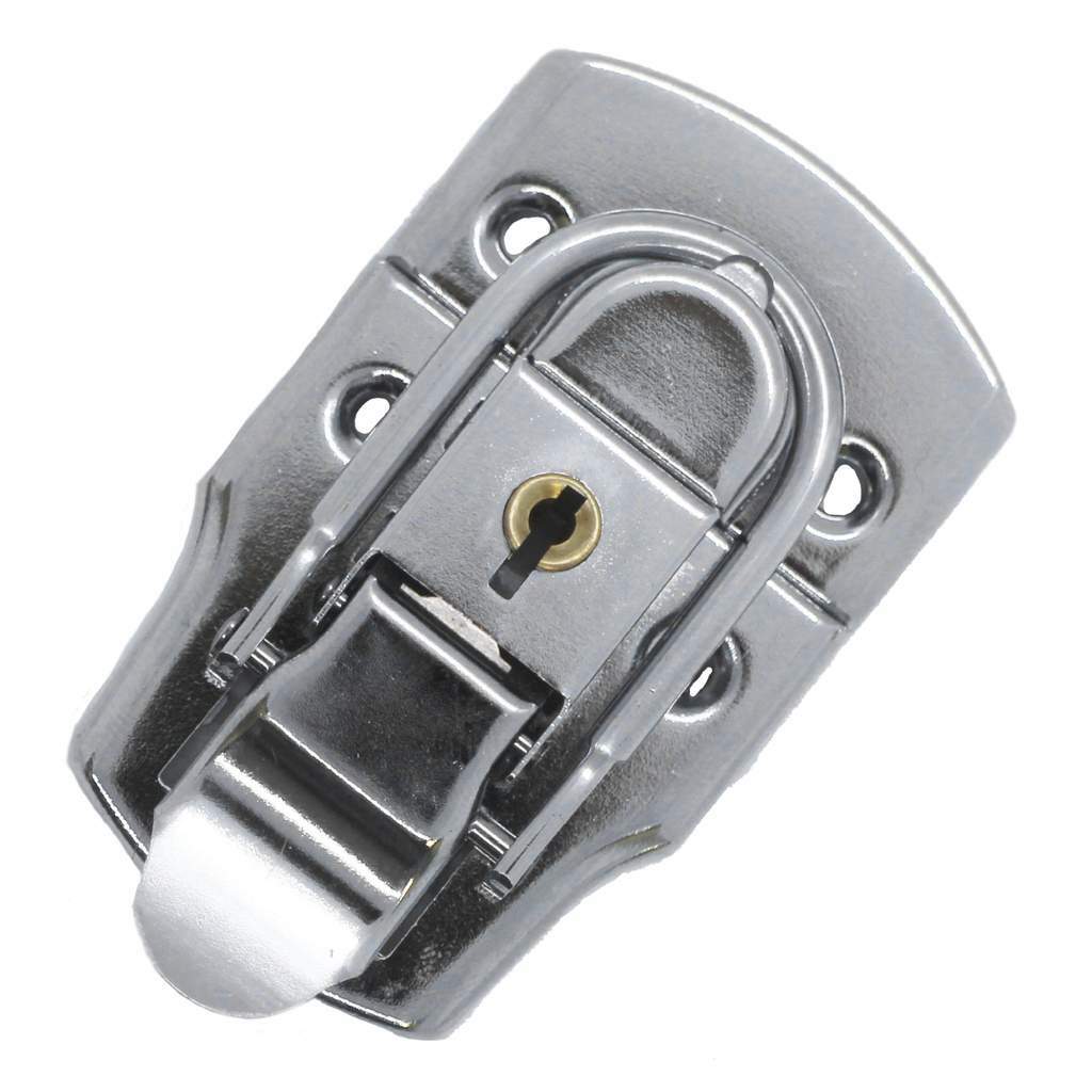 Mid-Size Lockable Briefcase Style Latch with Keys Nickel Plated
