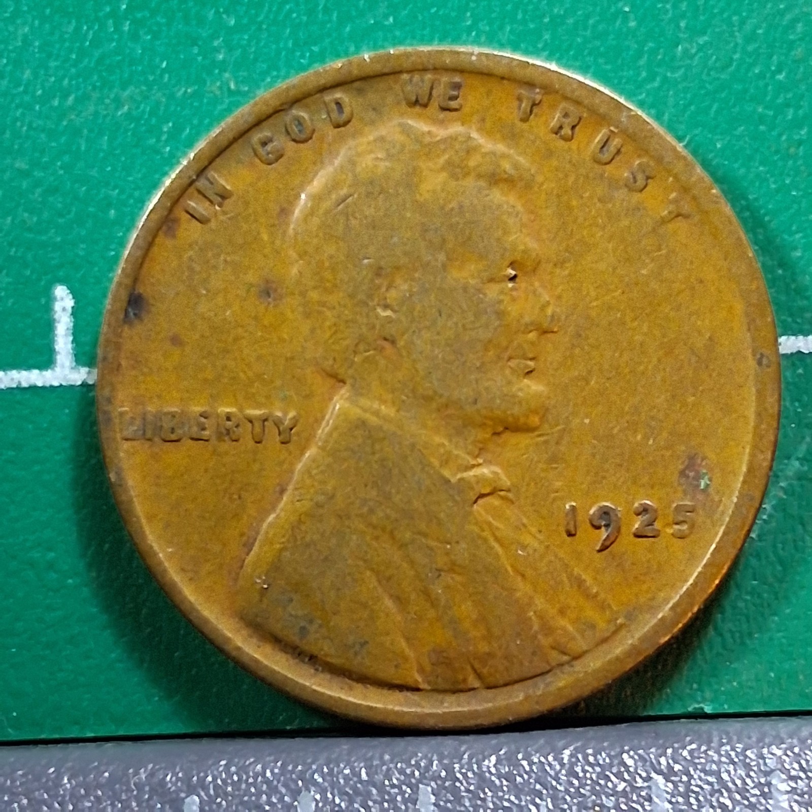 1925 United States USA Abraham Lincoln Wheat Penny 1 Cent Copper Coin