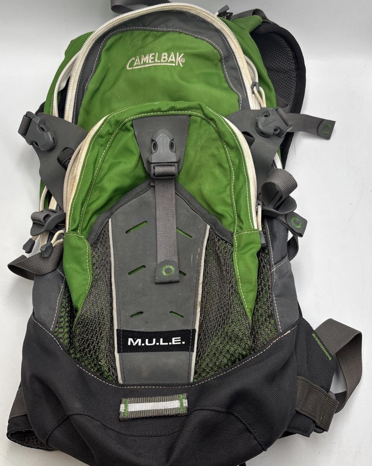 CamelBak MULE Backpack Green Gray Outdoors Camping Hiking