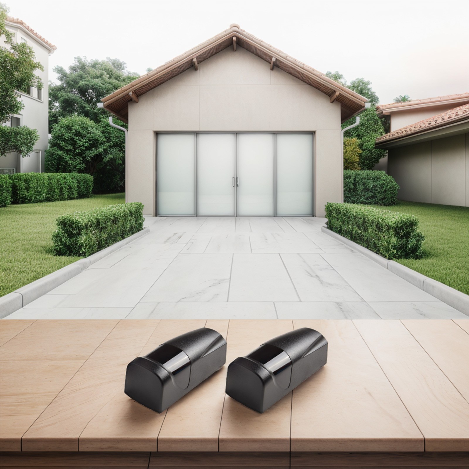 Sensor Garage Gate Door Receiver Range 15m With Receiver And Transmitter