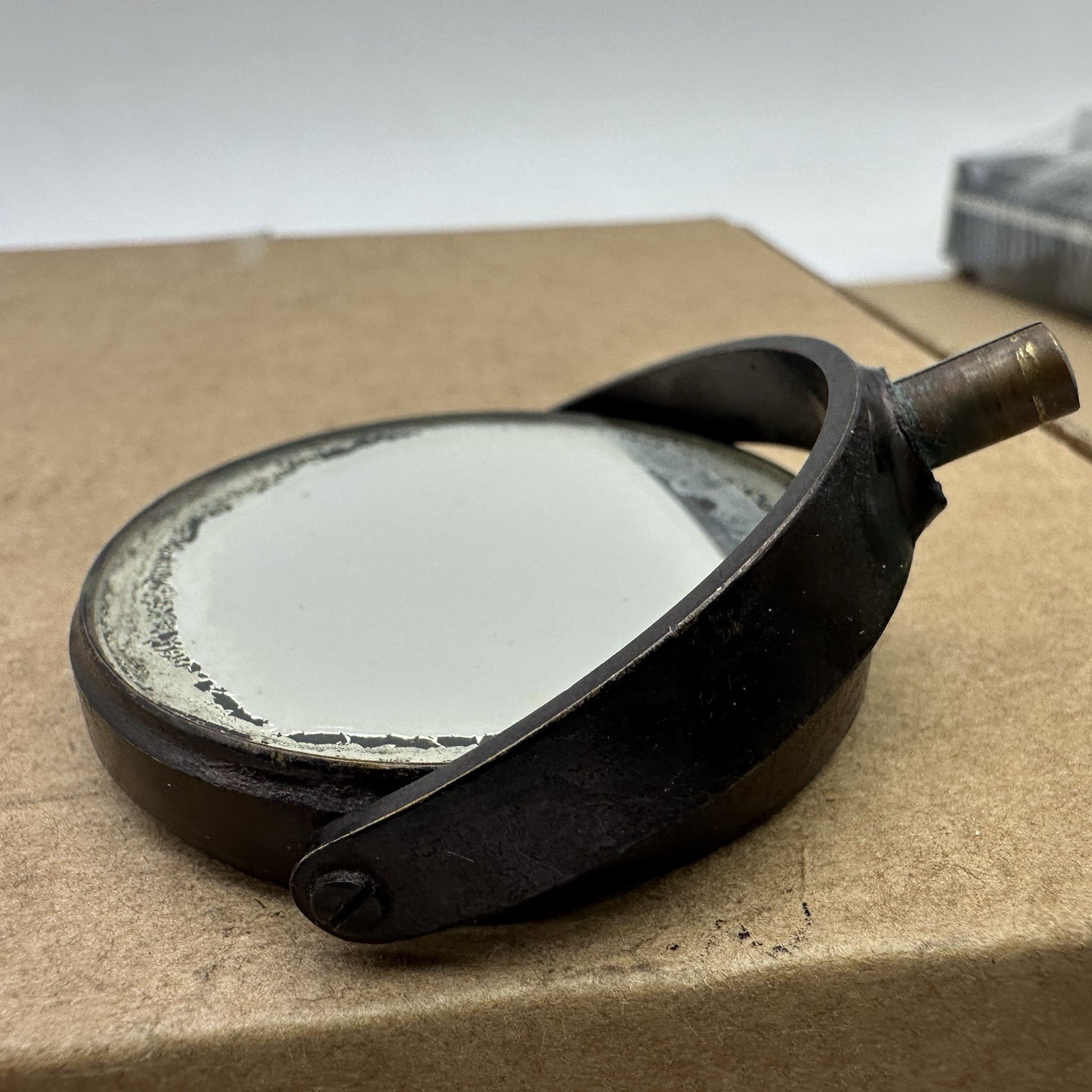 Antique Old Optics Lense Vintage Early Bausch & Lomb Microscope Mirror 2 Sided