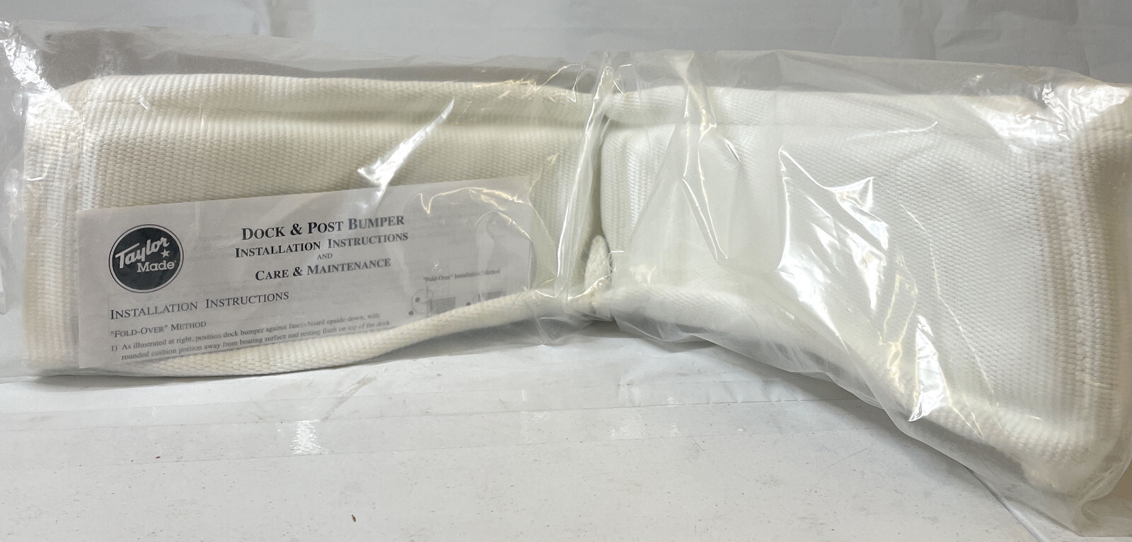 Taylor Made Corner Dock Guards Bumper, 4" x 12", White, CB4.20