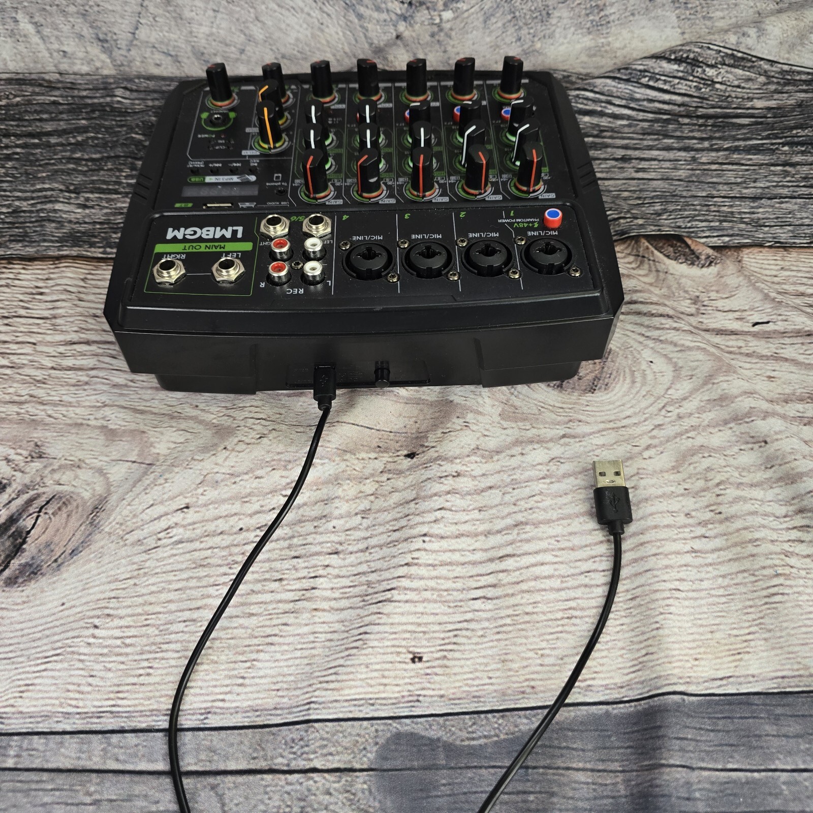 6 Channel Audio Mixer Mixing Console Led Screen USB Powered Podcast Music Mic