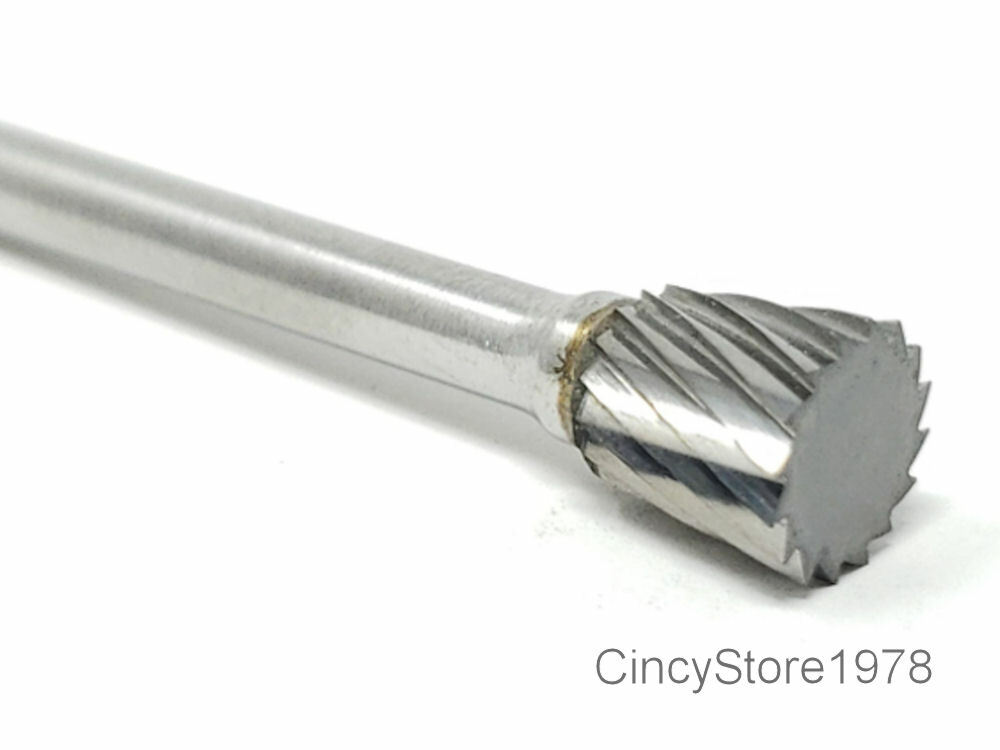 SN51S Taper Shape Carbide Burr Bur Cutting Tool Die Grinder Bit for 1/8" USA
