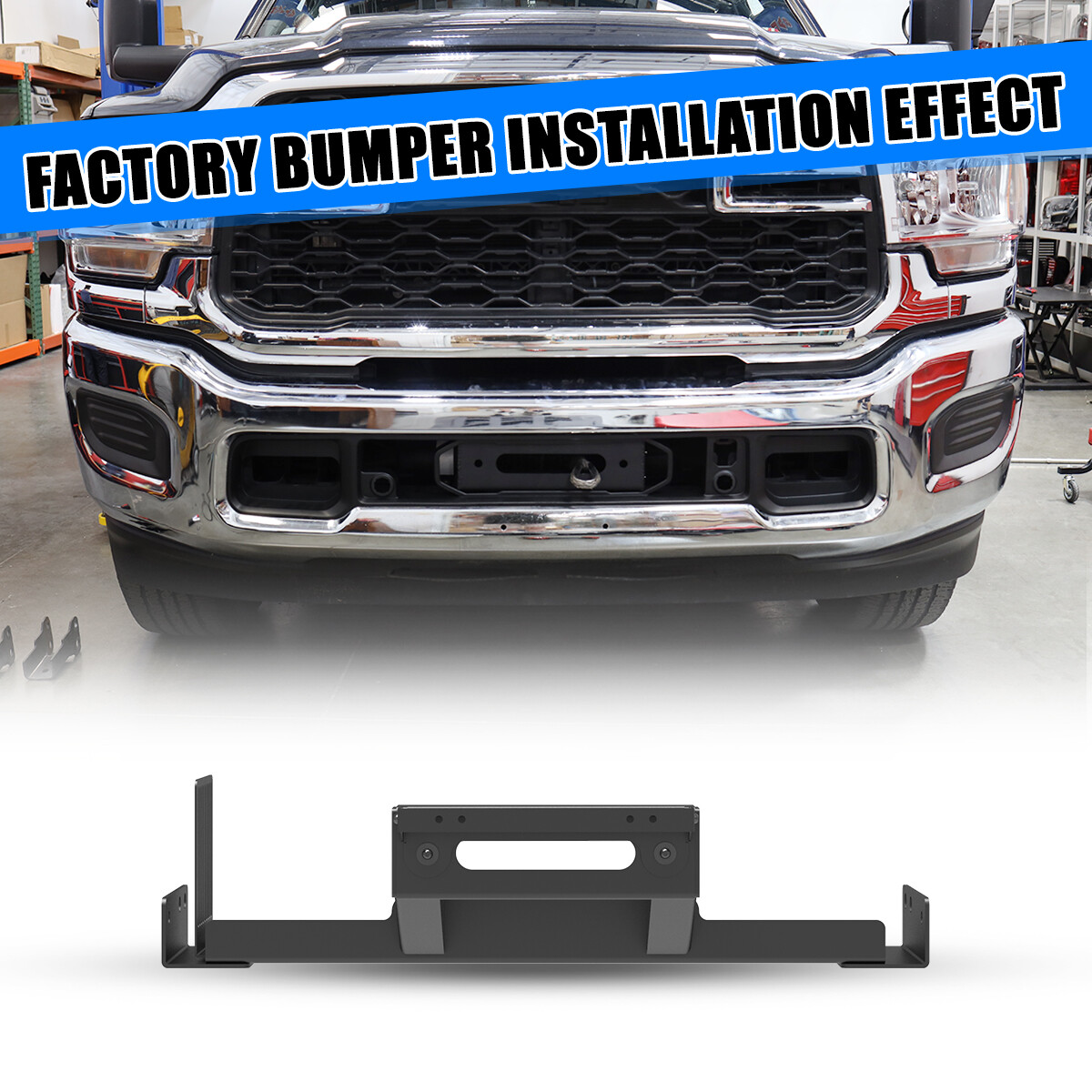 For 2019 2020 2021 2022 2023 2024 Ram 2500/3500 Front Bumper Winch Plate Steel