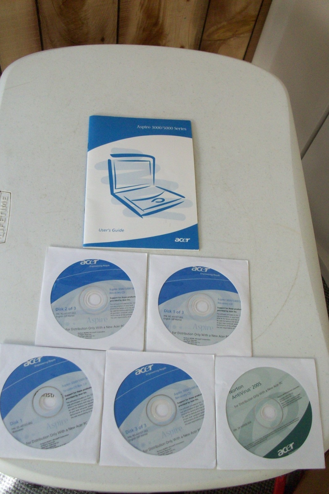 Acer Aspire 3000-5000 Series Recovery Cds + Acer Norton Anti Virus Cd BONUS /New