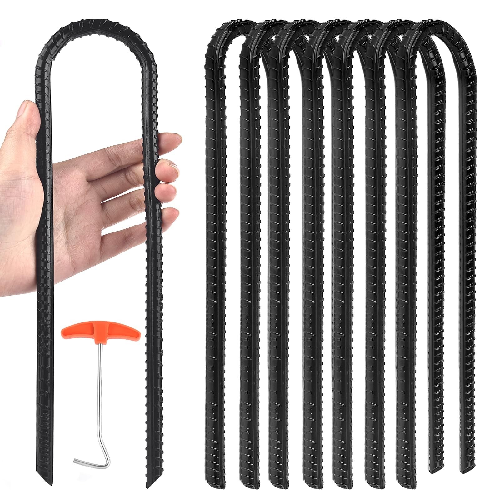 Trampoline Ground Wind Stakes Anchors High Wind Heavy Duty, 8 Pack ... Fast Ship