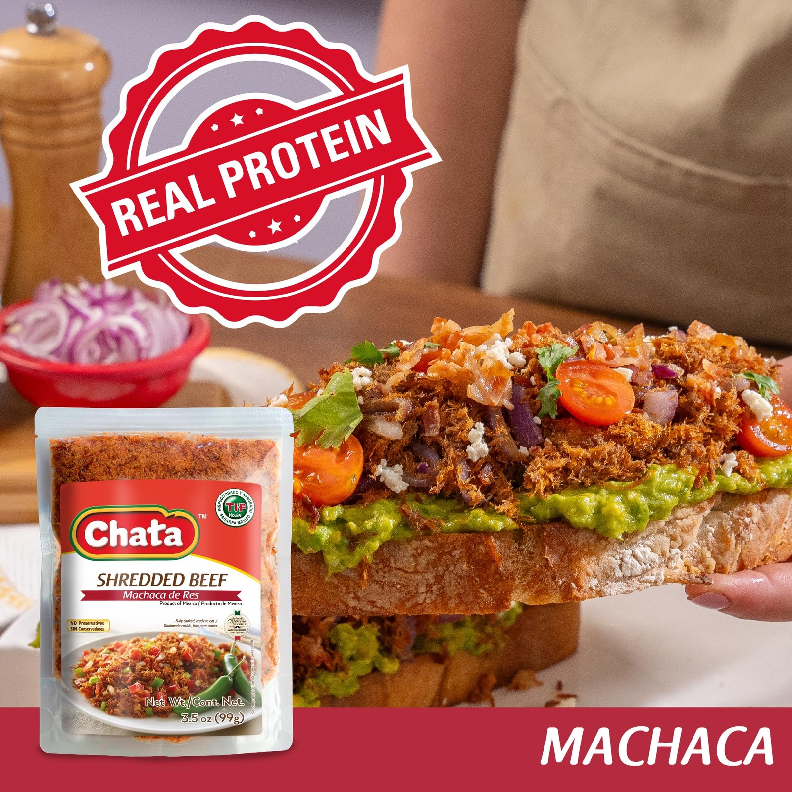 Dried Shredded Beef Machaca, 3.5 oz - Flavorful Mexican Meat Snack